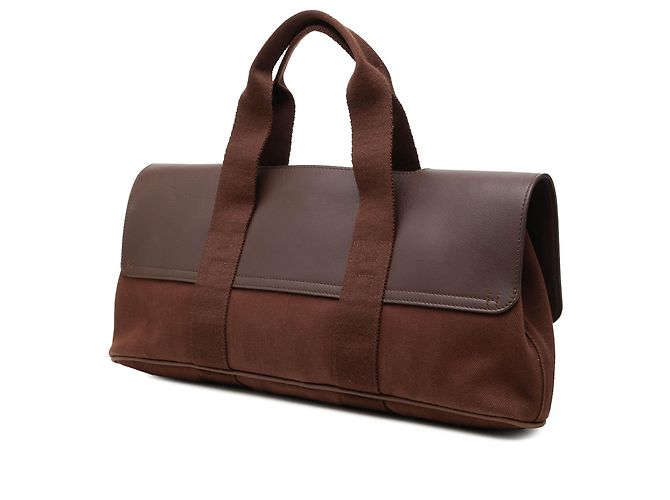 Hermès Brown Toile and Swift Valparaiso Long MM Marrone - vista 2