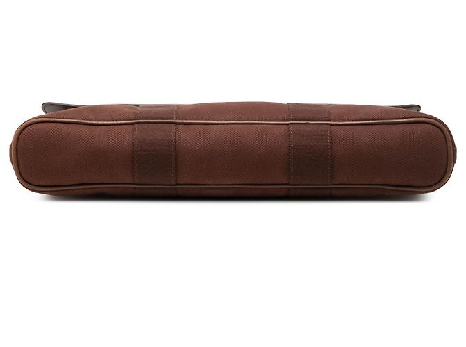 Hermès Brown Toile and Swift Valparaiso Long MM Marrone - vista 3