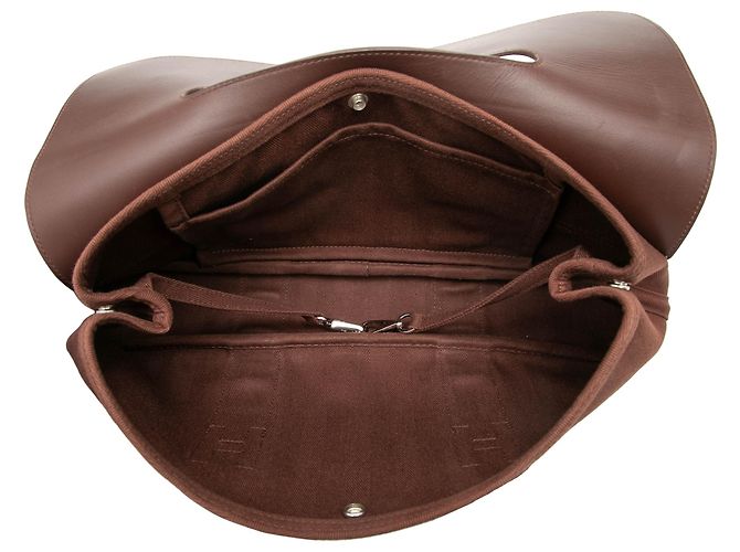 Hermès Brown Toile and Swift Valparaiso Long MM Marrone - vista 4