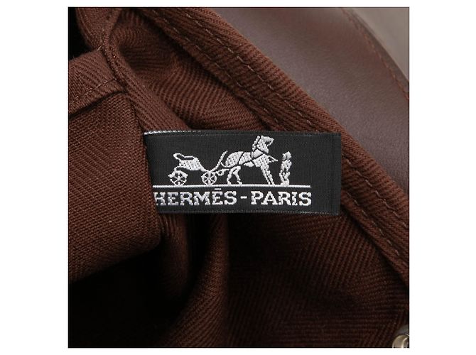 Hermès Brown Toile and Swift Valparaiso Long MM Marrone - vista 5