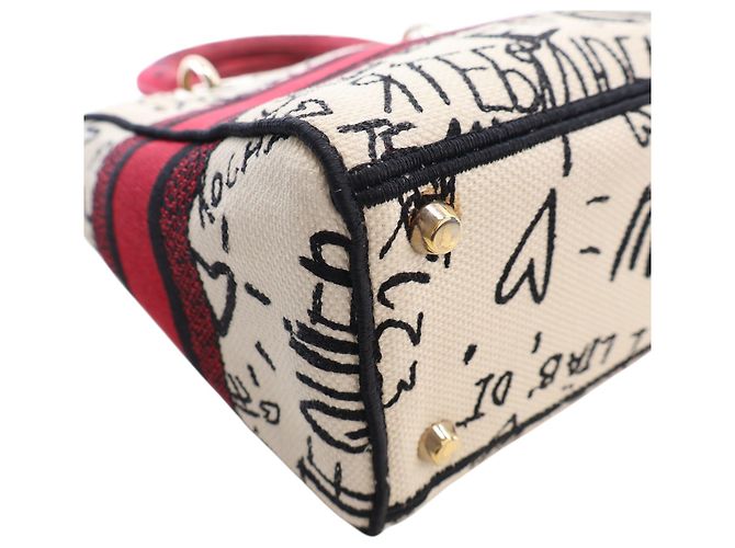 Dior White DiorAmour Medium Embroidered Canvas Graffiti Lady D Lite Bianco - vista 10