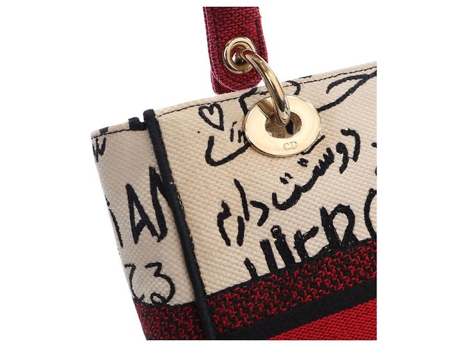 Dior White DiorAmour Medium Embroidered Canvas Graffiti Lady D Lite Bianco - vista 6