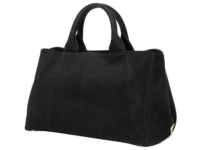 Tote bag Prada in tela Canapa logo nera Nero - vista 2