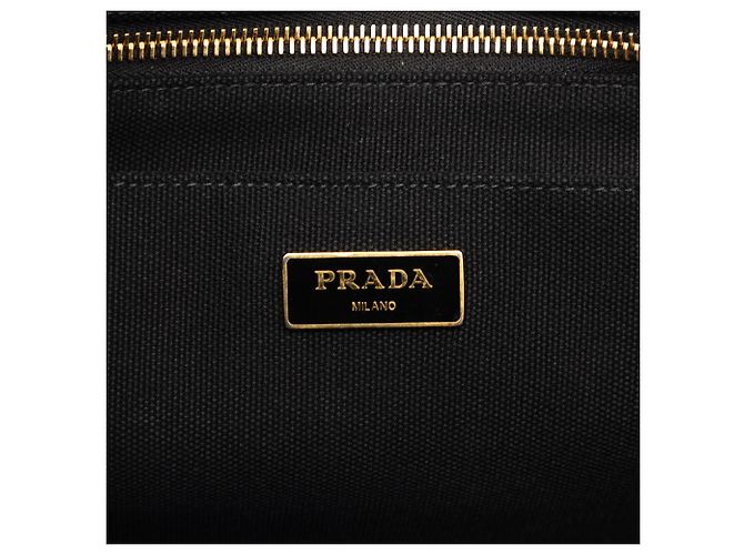 Tote bag Prada in tela Canapa logo nera Nero - vista 5