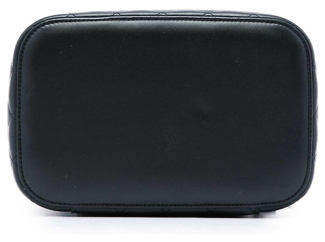 Borsa Vanity Chanel in pelle d'agnello matelassé nera con logo CC Nero - vista 3