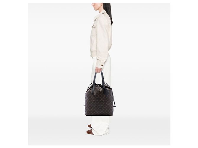 Louis Vuitton Brown Fragment Monogram Macassar Cabas Light Tote Marrone - vista 6