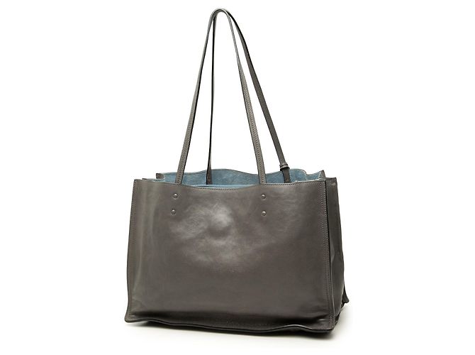 Tote Prada in vitello Glace Grigio Etiquette Marrone Grigio antracite - vista 2