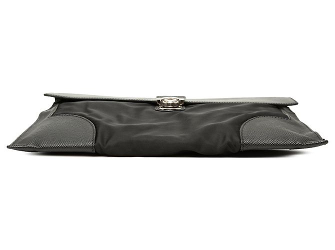 Clutch Prada de Tessuto con ribetes de Saffiano negro - vista 3