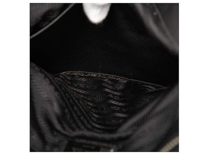 Clutch Prada de Tessuto con ribetes de Saffiano negro - vista 5