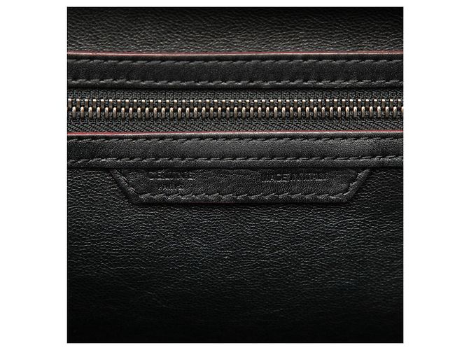 Céline Celine Mini Luggage Tote in pelle di vitello nera Nero Rosso - vista 5