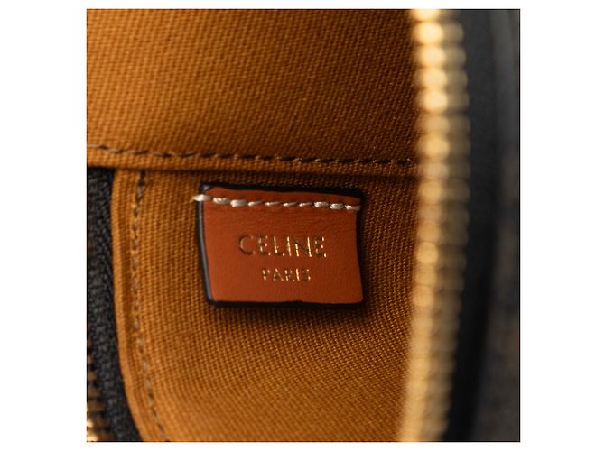 Céline Celine Mini Triomphe Vanity Case en toile enduite marron Marron foncé - vue 5