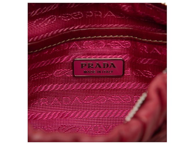 Borsa a spalla Prada Mini Nappa Gaufre con fiocco rossa Rosso - vista 5