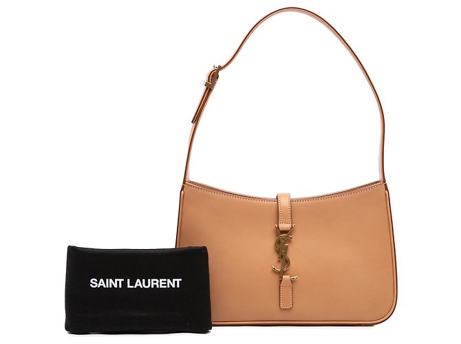 Saint Laurent Le 5 a 7 in pelle di vitello liscia marrone Marrone chiaro - vista 6