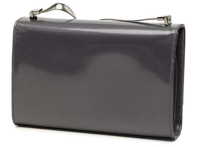 Borsa a tracolla Gucci in vernice grigia Marrone - vista 2
