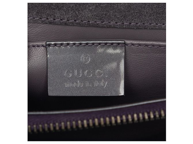 Borsa a tracolla Gucci in vernice grigia Marrone - vista 5
