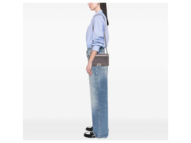 Chanel Gray Old Medium Iridescent Patent Boy Reverso Flap Marrone - vista 6