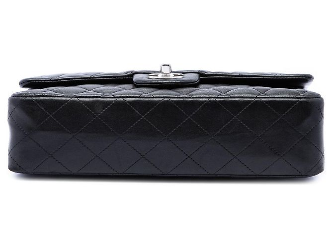Chanel Black Medium Classic Lambskin Double Flap Schwarz - Ansicht 3