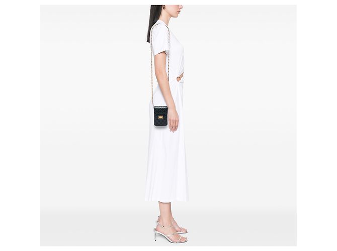 Chanel Reissue 2.55 Handyhalter aus schwarzem gestepptem Kalbsleder mit Kette - Ansicht 6