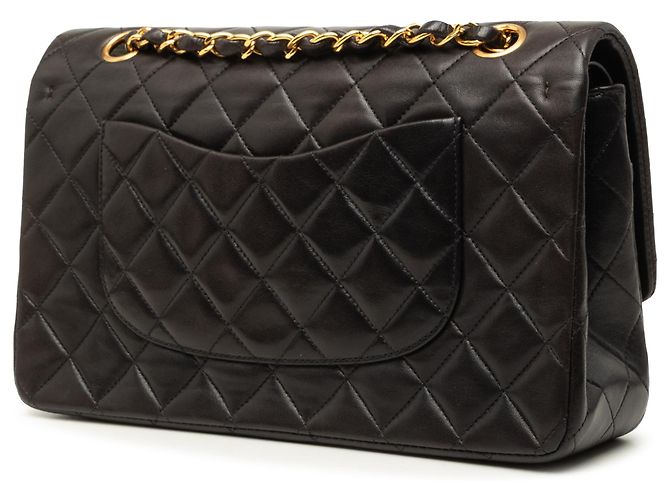 Chanel Black Medium Classic Lambskin Double Flap Nero - vista 2