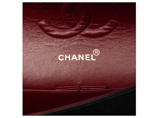 Chanel Black Medium Classic Lambskin Double Flap Nero - vista 5