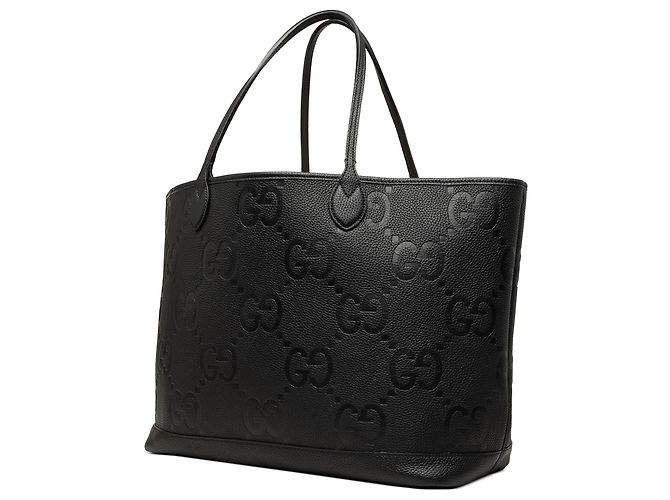 Tote Gucci in pelle di vitello embossed Jumbo GG Large Nero - vista 2