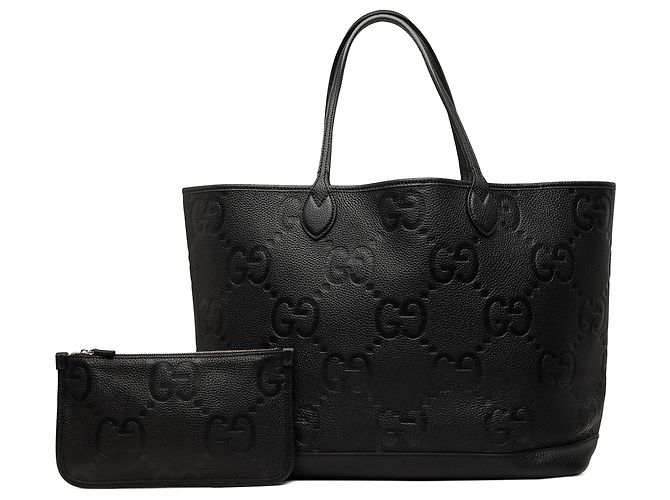 Tote Gucci in pelle di vitello embossed Jumbo GG Large Nero - vista 7