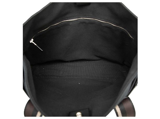 Hermès Black Canvas Sac Troca Horizontal MM Negro - vista 4