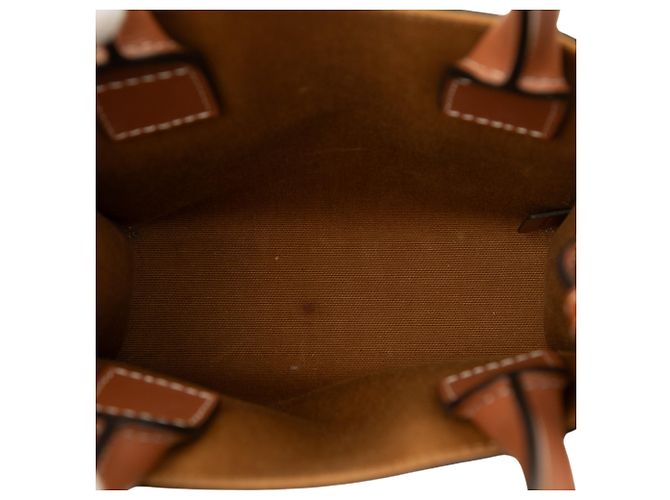 Céline Celine Mini Triomphe Coated Canvas Vertical Cabas Satchel Marrón Castaño Marrón oscuro - vista 4