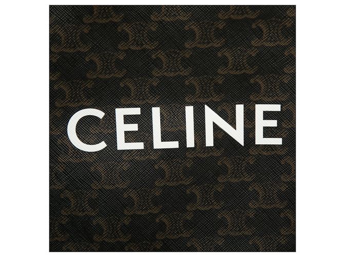 Céline Celine Mini Triomphe Coated Canvas Vertical Cabas Satchel Marrón Castaño Marrón oscuro - vista 5