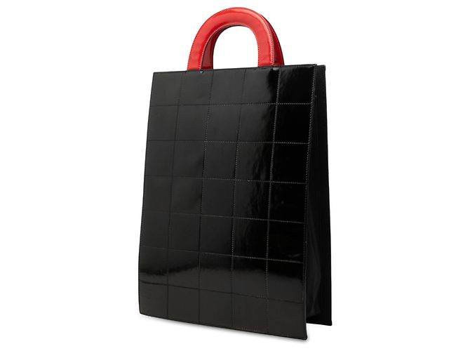 Borsa Tote Verticale Chanel Red Choco Bar Patent Coco Mademoiselle Rosso - vista 2