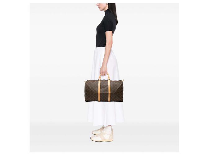 Louis Vuitton Brown Monogram Keepall 50 Marrone - vista 6