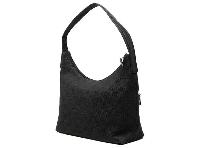Borsa a tracolla Gucci in denim GG nero - vista 2