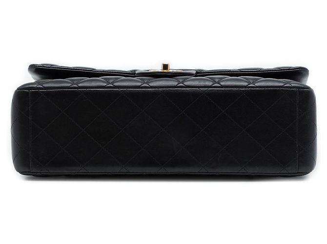 Chanel Black Maxi Classic Lambskin Double Flap Nero - vista 3