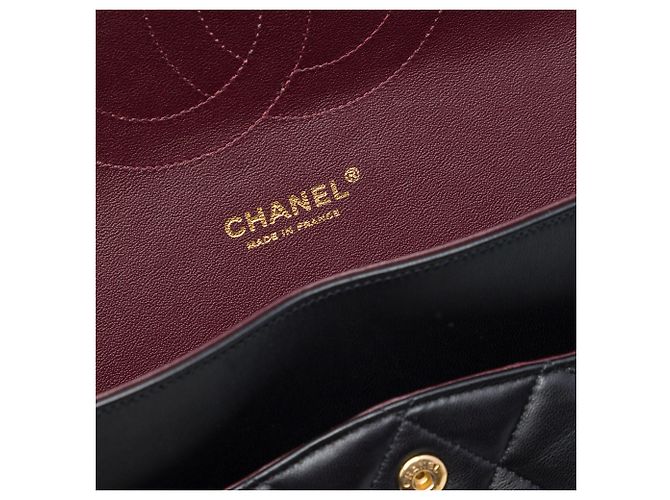 Chanel Black Maxi Classic Lambskin Double Flap Nero - vista 5