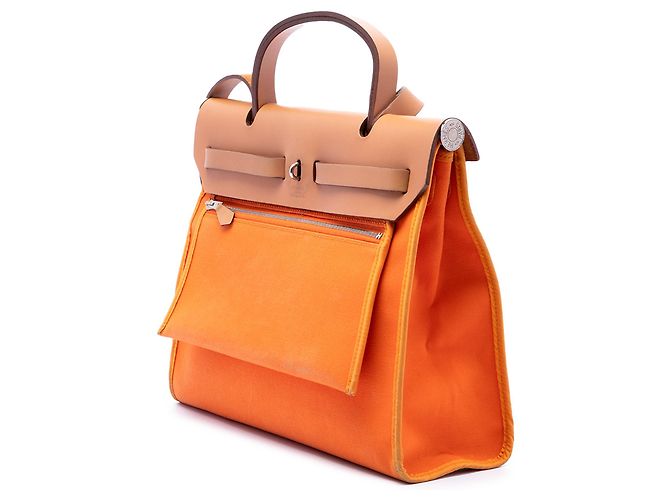 Hermès Orange Toile Herbag Zip 31 Arancione - vista 2
