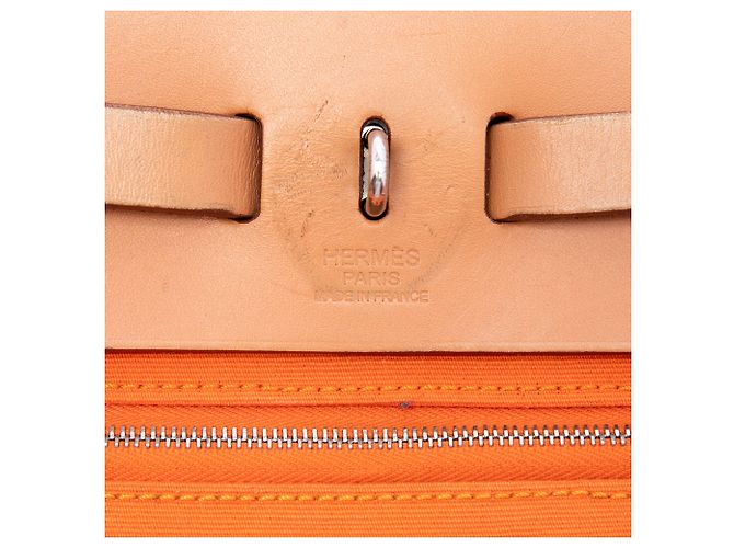 Hermès Orange Toile Herbag Zip 31 Arancione - vista 5