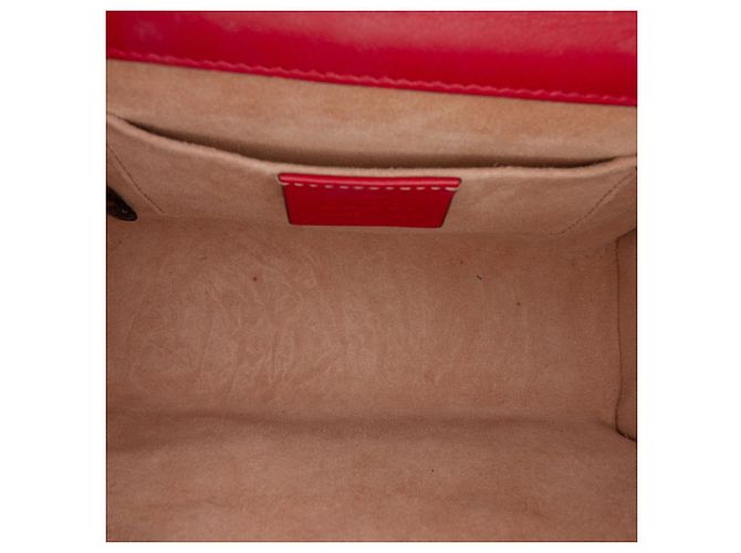 Padlock Gucci Borsa Crossbody in pelle rossa Small con perle e chiusura a lucchetto Rosso - vista 4