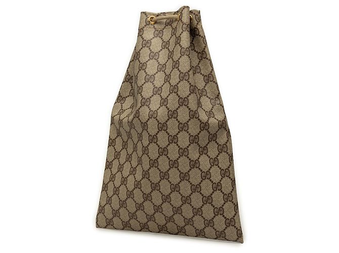 Pouch con coulisse Gucci Beige GG Supreme - vista 2