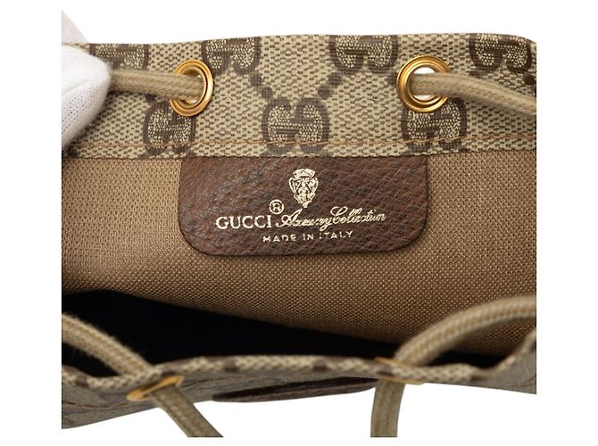 Pouch con coulisse Gucci Beige GG Supreme - vista 5