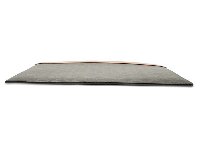 Céline Clutch Celine Brown Triomphe Coated Canvas Marrone Marrone scuro - vista 3