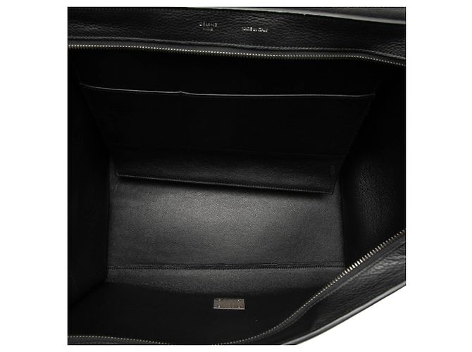 16 Céline Borsa Trapeze Celine in pelle di vitello drummed e camoscio nero Large - vista 4
