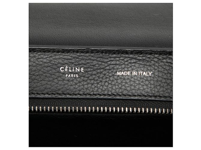 16 Céline Borsa Trapeze Celine in pelle di vitello drummed e camoscio nero Large - vista 5