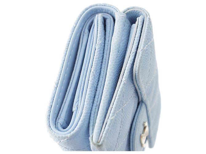 Cartera de solapa Chanel Blue CC Quilted Caviar Azul Azul claro - vista 11