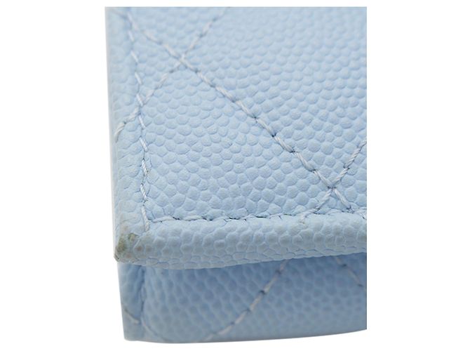Cartera de solapa Chanel Blue CC Quilted Caviar Azul Azul claro - vista 15