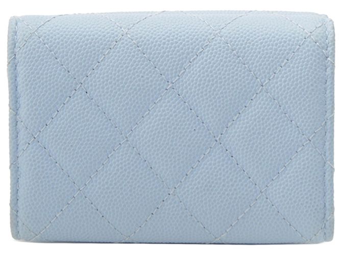 Cartera de solapa Chanel Blue CC Quilted Caviar Azul Azul claro - vista 2