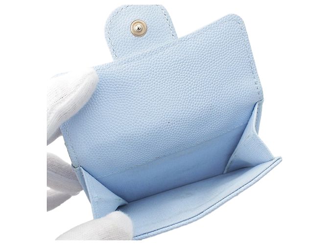 Cartera de solapa Chanel Blue CC Quilted Caviar Azul Azul claro - vista 5