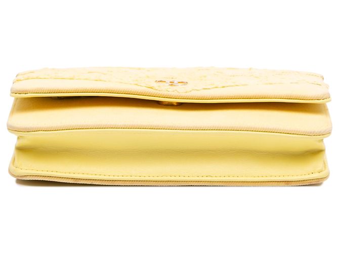 Chanel Yellow Denim Fringe Coco Wallet On Chain Giallo - vista 3