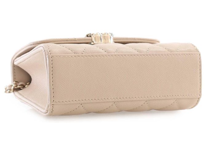 Borsa Chanel Brown Nano CC Quilted Caviar Coco Top Handle Bag Marrone Beige - vista 11