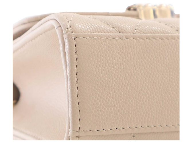 Borsa Chanel Brown Nano CC Quilted Caviar Coco Top Handle Bag Marrone Beige - vista 12