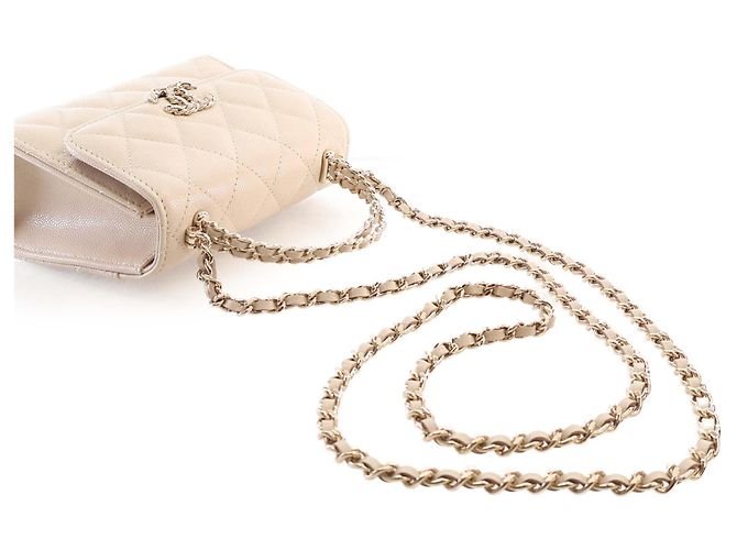 Borsa Chanel Brown Nano CC Quilted Caviar Coco Top Handle Bag Marrone Beige - vista 13